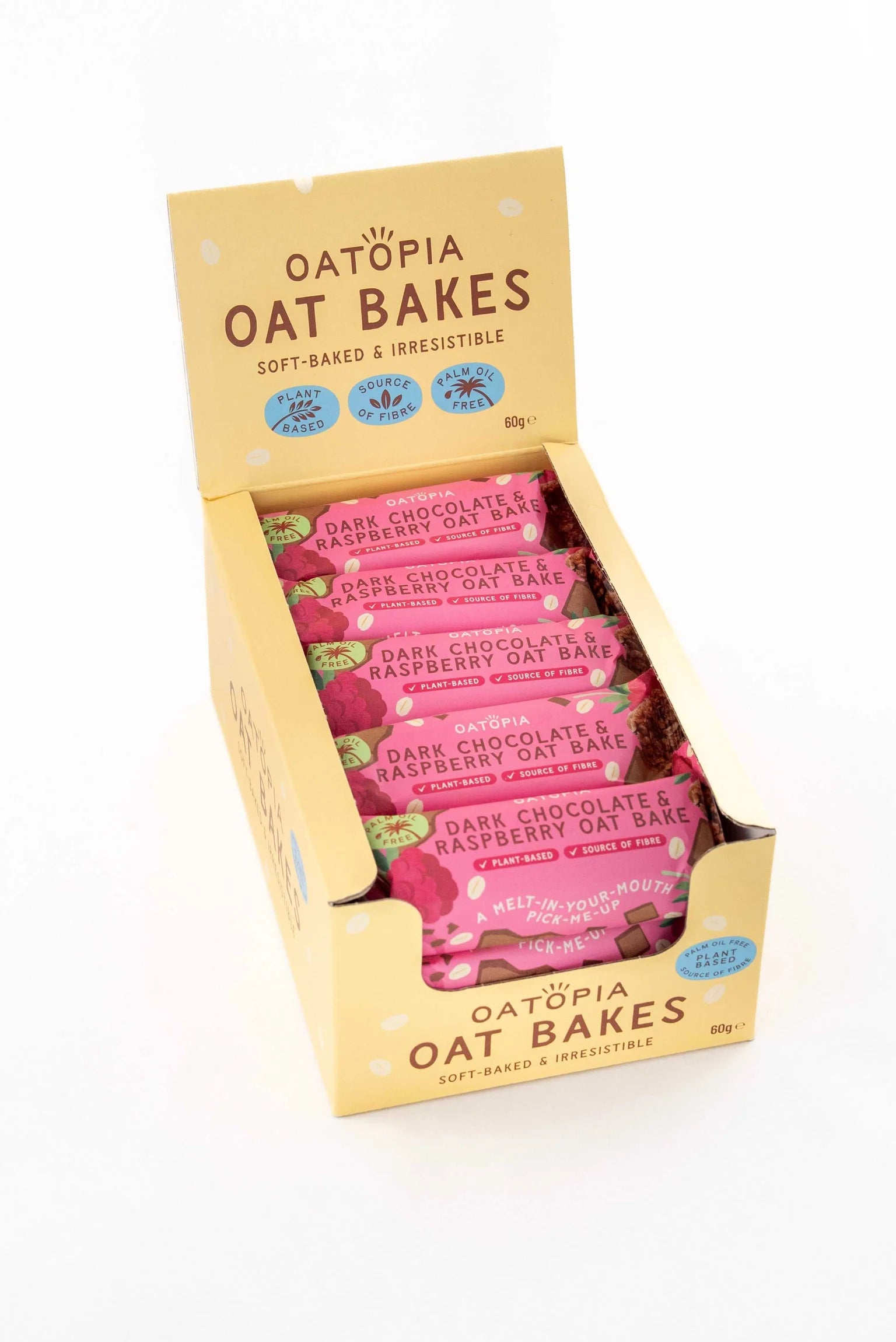 Oatopia Dark Chocolate Raspberry Oat Bake Bar | Vegan Plant-Based Snack