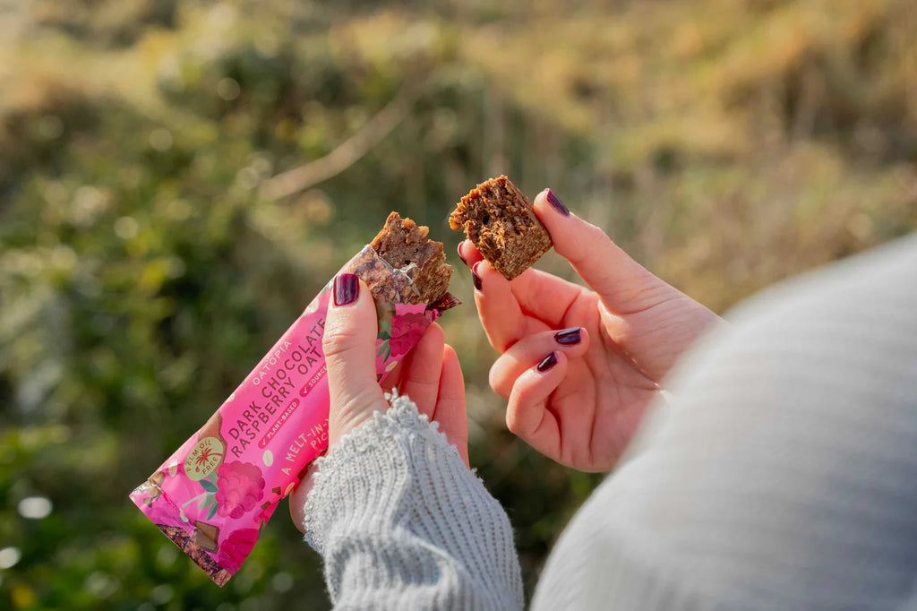 Oatopia Dark Chocolate Raspberry Oat Bake Bar | Vegan Plant-Based Snack