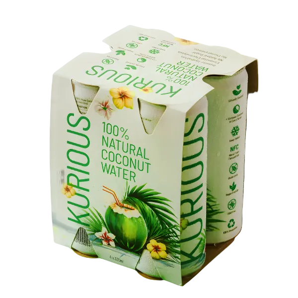 KURIOUS Coconut Water | 100% Natural | 320ml Can | Pack of 4 | 320mlx4