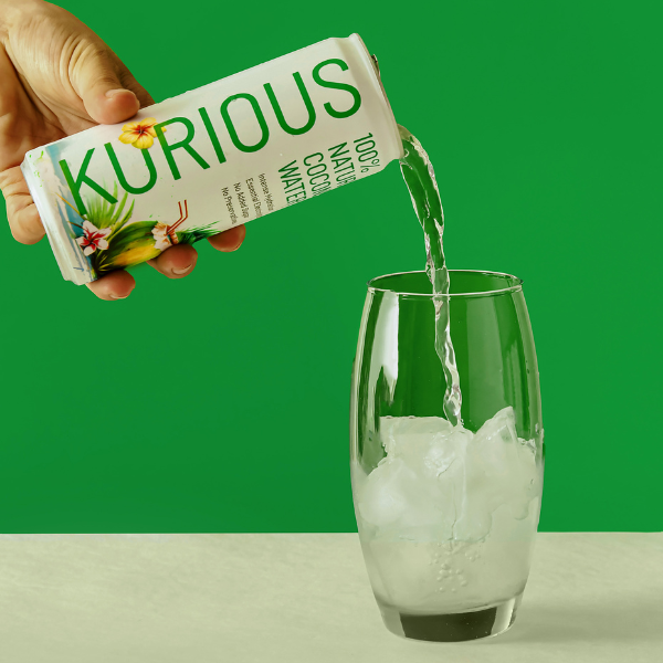KURIOUS Coconut Water | 100% Natural | 320ml Can | Pack of 4 | 320mlx4