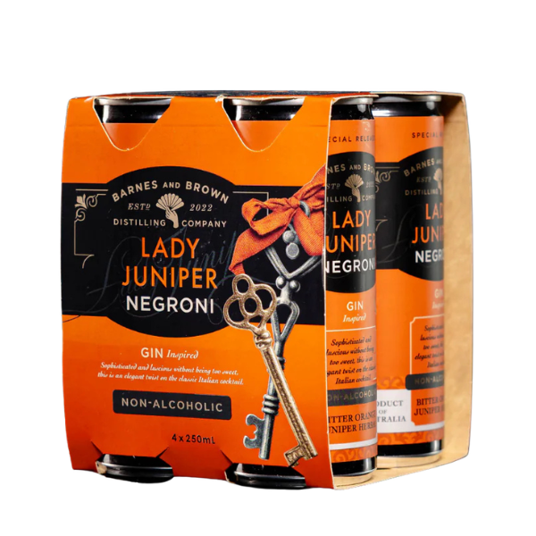 Barnes & Brown Lady Juniper Negroni | Ready-to-Drink Can | Pack of 4 | 250ml x 4