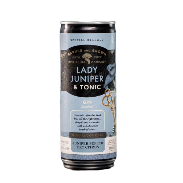 Barnes & Brown Lady Juniper & Tonic | Ready-to-Drink Can | Pack of 4 | 250ml x 4