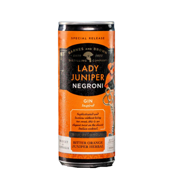 Barnes & Brown Lady Juniper Negroni | Ready-to-Drink Can | Pack of 4 | 250ml x 4