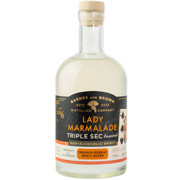 Barnes and Brown Lady Marmalade Triple Sec | Premium Alcohol-Free Triple Sec | Bright Orange & Citrus Peel Notes | Alcohol-Free Alternative for Cocktails | 700 ml