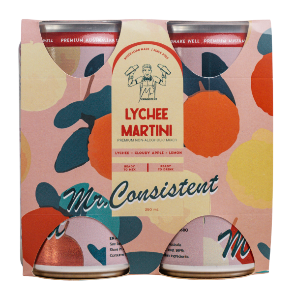 Mr. Consistent Lychee Martini | Ready-to-Drink Can | Pack of 4 | 250mlx4