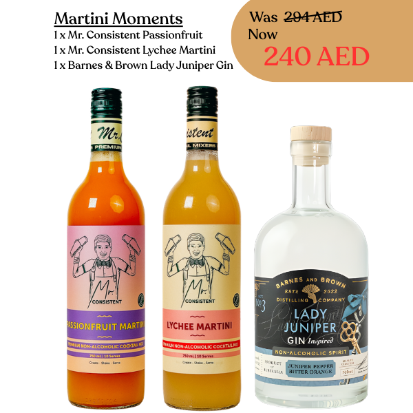 Mr. Consistent – Martini Moments | Premium Non-Alcoholic Cocktail Mixer Bundle Gift Pack