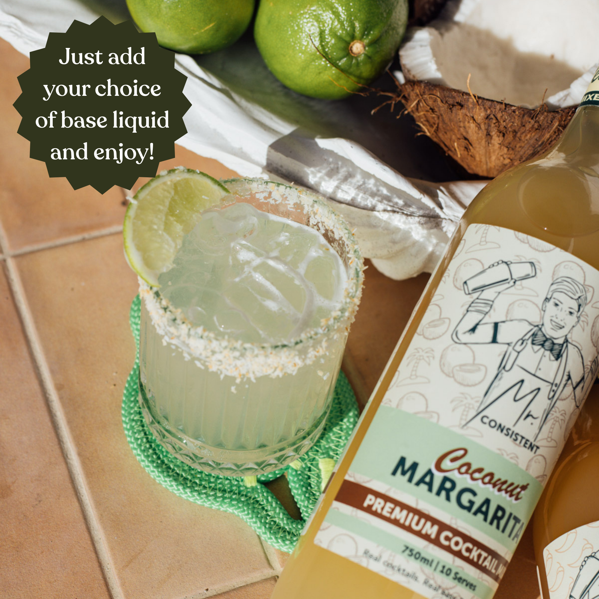 Mr. Consistent Coconut Margarita Mixer – Non-Alcoholic 750 ml