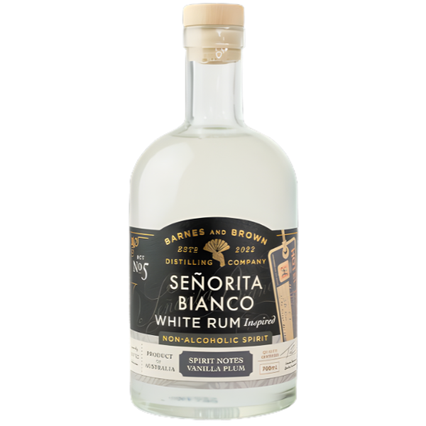 Barnes and Brown Señorita Bianco White Rum | Premium Alcohol-Free White Rum | Light Cane Sugar & Tropical Notes | Alcohol-Free Alternative for Cocktails | 700 ml