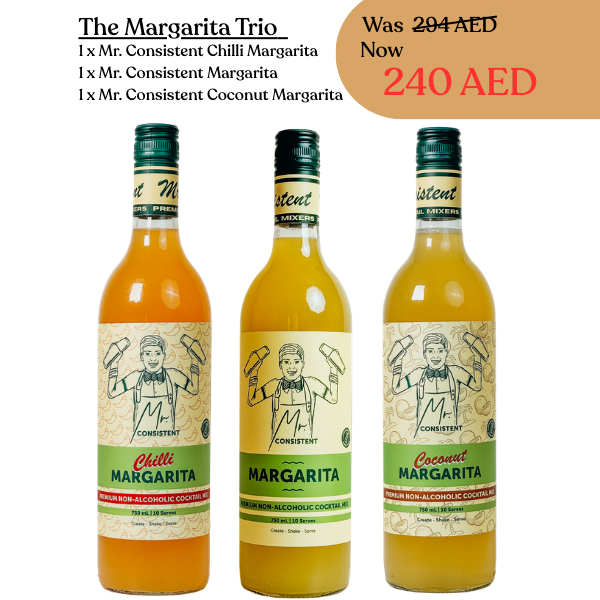 Mr. Consistent Margarita Trio | Premium Non-Alcoholic Cocktail Mixer Bundle Gift Pack